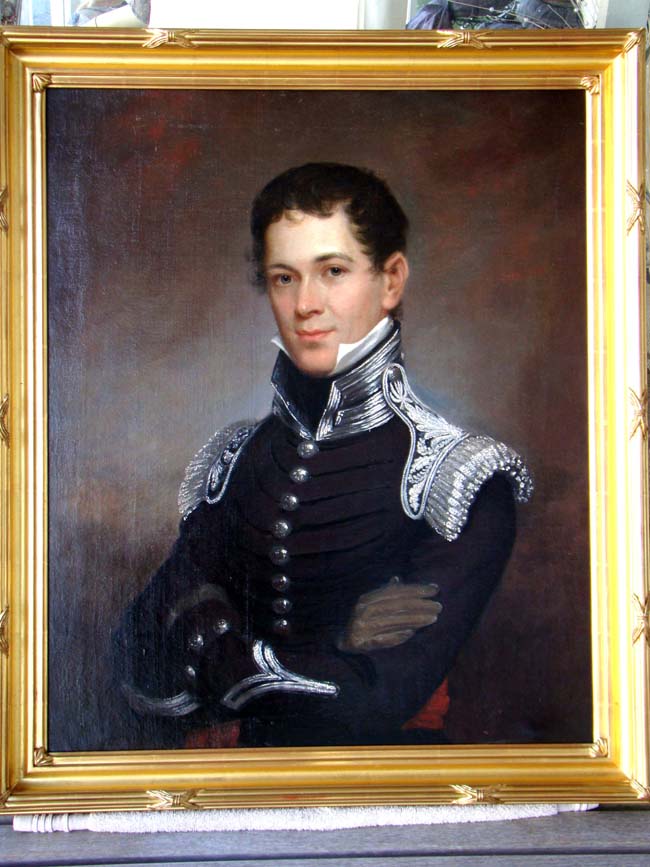 A Magnificent oil portrait of a company grade officer of a United States Army Infantry regiment circa 1818-1832.   — image 2